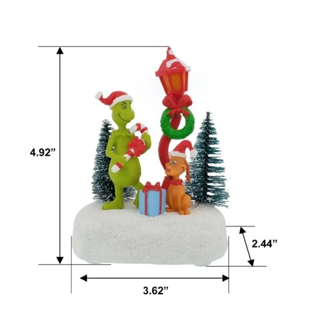 Dr. Seuss Grinch and Max Illuminated Lamppost Christmas Decoration New‎